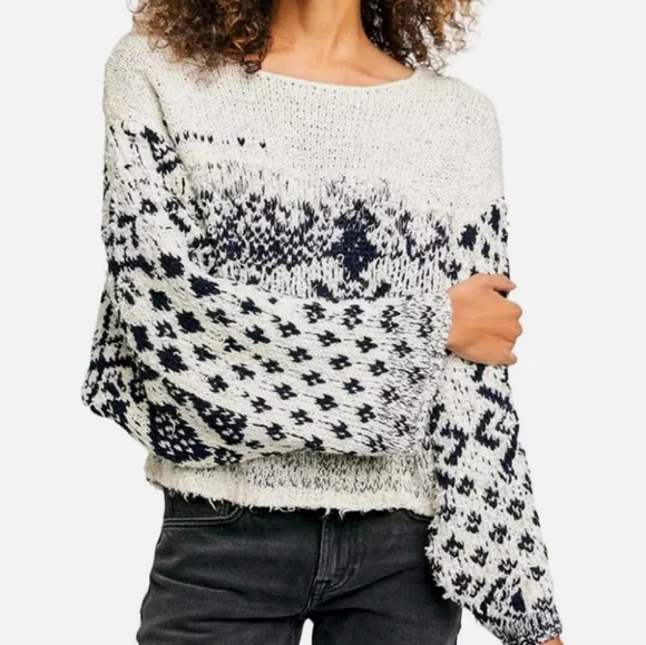 Free People Midnight Beach Pullover in Evening Ivory Combo - Picture 5 of 12